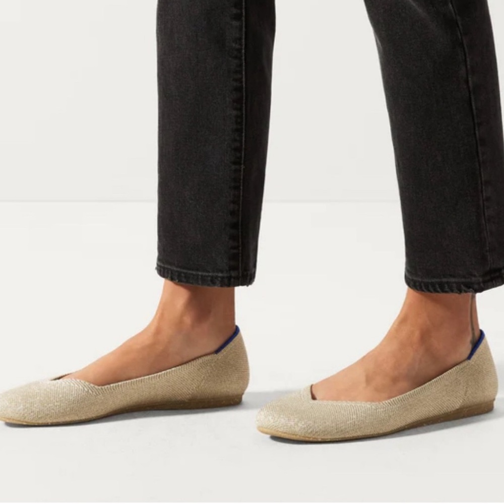 NEW! Rothy’s The Flat Metallic Gold (9.5)